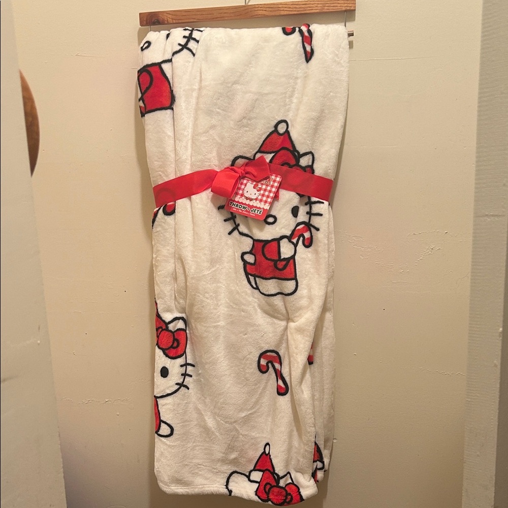 Hello Kitty Red and White Blanket